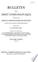 Bulletin de droit tchécoslovaque