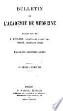 Bulletin de l'Academie de médecine