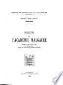 Bulletin de l'Académie malgache