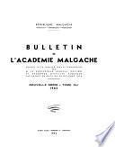 Bulletin de l'Académie malgache