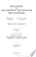 Bulletin de L'Académie Polonaise Des Sciences