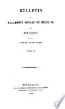 Bulletin de l'Académie royale de médecine de Belgique