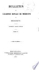 Bulletin de l'Académie royale de médecine de Belgique