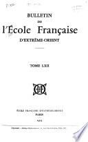 Bulletin de l'Ecole française d'Extrême-Orient