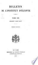 Bulletin de l'Institut d'Egypte