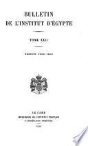 Bulletin de l'Institut d'Égypte