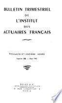Bulletin de l'Institut des actuaires français