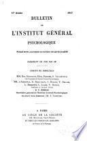 Bulletin de l'Institut général psychologique