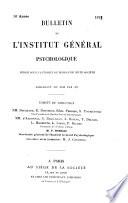 Bulletin de l'Institut psychologique international