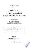 Bulletin de la bibliothèque et des trauvaux historiques