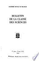 Bulletin de la Classe des sciences