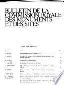 Bulletin de la Commission royale des monuments et des sites