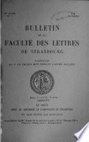 Bulletin de la Faculté des Lettres de Strasbourg