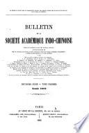 Bulletin de la Société académique indochinoise de France