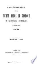 Bulletin de la Société belge de géologie, de paléontologie et d'hydrologie