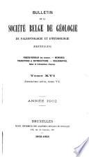 Bulletin de la Société belge de géologie, de paléontologie et d'hydrologie