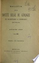 Bulletin de la Société Belge de Géologie, de Paléontologie et d'Hydrologie