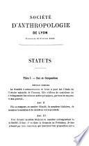 Bulletin de la Société d'Anthropologie de Lyon
