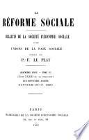 Bulletin de la Société d'économie sociale et des Unions de la paix sociale