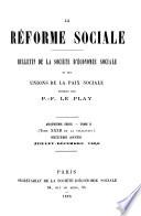 Bulletin de la Société d'économie sociale et des Unions de la paix sociale