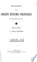 Bulletin de la Société d'études coloniales