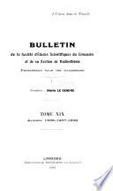 Bulletin de la Societe d'etudes scientifiques du Limousin et de sa Section de radiesthesie