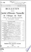 Bulletin de la Société D'histoire Naturelle de L'Afrique Du Nord
