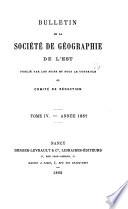 Bulletin de la Societe de geographie de l'Est