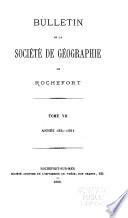 Bulletin de la Société de géographie de Rochefort