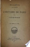 Bulletin de la Société de l'histoire de Paris et de l'Ile-de-France