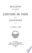 Bulletin de la Société de l'histoire de Paris et de l'Ile-de-France