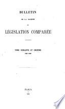 Bulletin de la Société de législation comparée