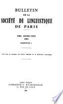 Bulletin de la Société de linguistique de Paris