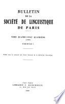 Bulletin de la Société de linguistique de Paris