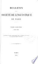 Bulletin de la Société de linguistique de Paris