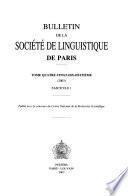 Bulletin de la Société de linguistique de Paris