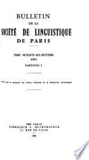Bulletin de la Société de linguistique de Paris