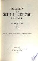 Bulletin de la Société de linguistique de Paris