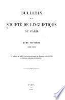 Bulletin de la Société de linguistique de Paris