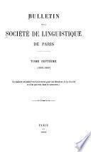 Bulletin de la Société de linguistique de Paris