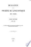 Bulletin de la Société de linguistique de Paris