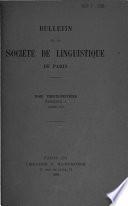 Bulletin de la Société de linguistique de Paris