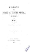 Bulletin de la Société de médecine mentale de Belgique
