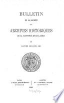 Bulletin de la Société des Archives Historiques de la Saintonge et de l'Aunis