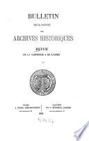 Bulletin de la Société des Archives Historiques de la Saintonge et de l'Aunis