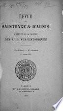Bulletin de la Société des Archives Historiques de la Saintonge et de l'Aunis