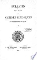 Bulletin de la Société des Archives Historiques de la Saintonge et de l'Aunis