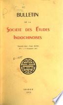 Bulletin de la Société des études indo-chinoises de Saigon