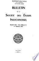 Bulletin de la Société des études indo-chinoises de Saigon