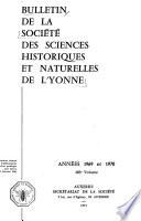 Bulletin de la Société des sciences historiques et naturelles de l'Yonne